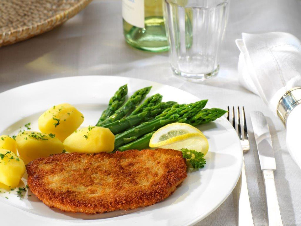 Lachsschnitzel vom Schwein