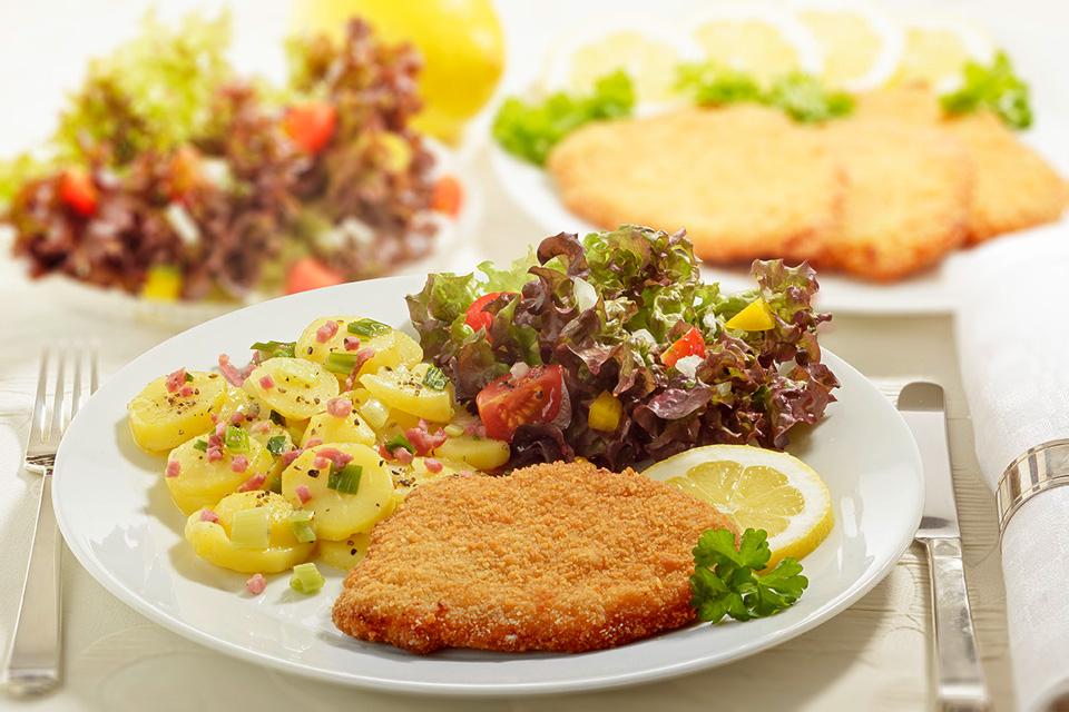 Lachsschnitzel vom Schwein